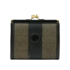 【中古・VINTAGE】FENDI フェンディ ペカン コインケース ブラック ブラウン ゴールド ヴィンテージ Pecan Coin Case