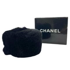 CHANEL シャネル ラパン ファー ブレスレット バングル リストバンド アクセサリー 小物 ファー ブラック 黒