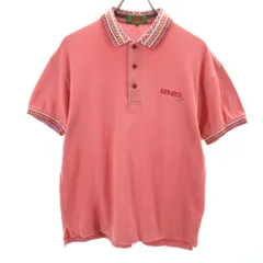 ケンゾーゴルフ 90s オールド 半袖 ポロシャツ 3 ピンク KENZO GOLF 鹿の子 メンズ 古着 【240410】