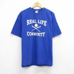 XL/古着 ヘインズ 半袖 ビンテージ Tシャツ メンズ 00s ベースボール 33 大きいサイズ コットン クルーネック 青 ブルー 25aug21 中古