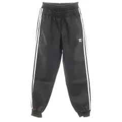 【中古】【未使用】アディダス adidas フェイクレザー トラックパンツ イージーパンツ ブラック【サイズM】【レディース】