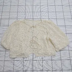 ◇ ⊂美品 tip top ティップトップ 前後2way 半袖 レースボレロ サイズフリー アイボリー系 レディース E  【1508250014406】