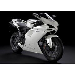 絵画風 壁紙ポスター (はがせるシール式) ドゥカティ スーパーバイク 1198 2011年 ホワイト DUCATI バイク キャラクロ DSPB-012A2 (A2版 594mm×420mm) ＜日本製＞ ウォールステッカー お風呂ポスター