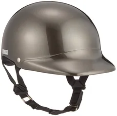 バイクパーツセンター(Bike Parts Center) ヘルメット ハーフ ツバ付 ガンメタリック フリーサイズ (頭囲 57cm~60cm未満) 7003