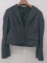 ◇ BCBGMAXAZRIA 1B ウール混 長袖 ジャケット サイズM ネイビー系 レディース P 1308010002915のサムネイル