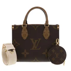 おひめ様専用ページ【極上品】 LOUIS VUITTON ルイヴィトン モノグラム オンザゴーPM M46373 ハンドバッグ 2WAY ショルダーバッグ ポーチ付き Brown unused:S【中古】