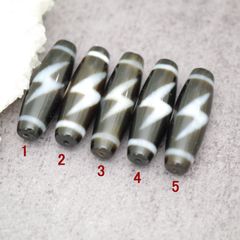 1点物 最高品質 4A至純天珠 閃電五眼天珠 センデンゴガンテンジュ  約38mm×約12mm 天然石
