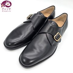 Salvatore Ferragamo サルヴァトーレ フェラガモ MIDDLE モンクストラップ ビジネスシューズ 8 EE 26㎝ ブラックカーフ イタリア製 UG 17900 22 U