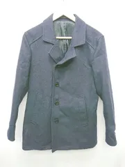 ◇ MICHEL KLEIN ミッシェル・クラン ウール混 シンプル 長袖 チェスターコート サイズ46 ネイビー メンズ P  【1404250004938】