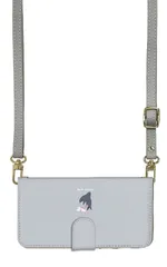 iPhone14Pro ケース 手帳型 アイフォン14 プロ スマホケース スマホショルダー レザー ストラップ サメ アザラシ 鮫 ジョーク ゆるい かわいい 調節可能 130cm  カラー06