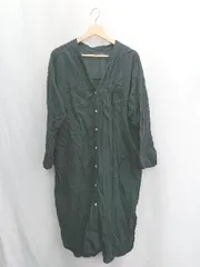 ◇ ⊂ Samansa Mos2 blue コットン系 長袖 ロング ワンピース サイズフリー ブラック レディース E  【1412090038211】