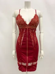 1441 GLAMOROUS by Andy グラマラスバイアンディ キャバクラ ドレス クロスストラップ レース 伸縮性 シースルー フロントジップ タイト キャバドレス S