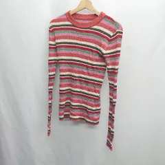 ◇ ⊇ FREAK'S STORE フリークスストア ボーダー 長袖 リブニット サイズF レッド系 レディース E  【1409240056553】