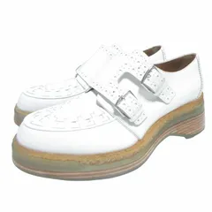 【中古】エルメス HERMES 希少 20-21AWコレクション ダブルモンク レザーシューズ 革靴 ホワイト 39 25.5 IBO66 エルメス HERMES 希少 20-21AW コレクション ダブルモンク レザー