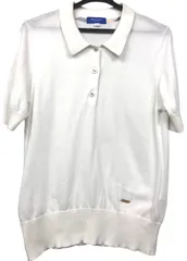 ブルーレーベル クレストブリッジ プレート付 ポロシャツ コットン 100％ 綿 ホワイト 白 レディース 38 BLUE LABEL CRESTBRIDE