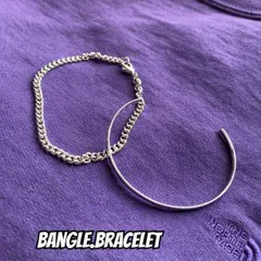 シルバーバングル ブレスレット 2点セット メンズ アクセサリー