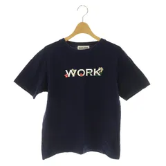 ミュベールワーク MUVEIL WORK WORKプリントTシャツ カットソー 半袖 クルーネック 刺繍 38 紺 ネイビー /MY ■OSのサムネイル