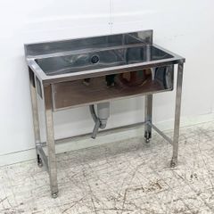 未使用B品 1槽シンク W900×D450×H800 流し台 ステンレスシンク 業務用シンク 厨房 　⑤