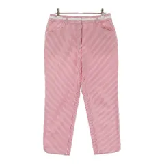 coco 未使用品 アダバット adabat レディース クロップドパンツ 38(M) 赤×白 ストライプ 薄手 サッカー生地 未使用品 レディース アダバット adabat クロップドパンツ 38(M