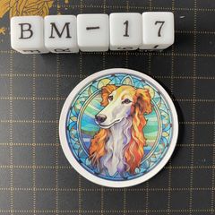 방수 스티커 사루키 개 스테인드 글라스 풍 BM-17