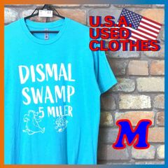 ME3-247◆現地イベント限定◆良品◆ターコイズブルー【TIDEWATER STRIDERS】クマ・ちびっこ 半袖 Tシャツ【メンズ M】古着 マラソン
