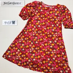 合馬公式アカウント1さま　YSLイヴサンローラン　ひざ丈ワンピース　水色花柄 楽天市場】イブサンローラン ワンピース ロングワンピ 総柄 花柄