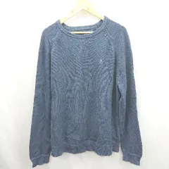 ◇ ⊇ POLO RALPH LAUREN ポロ ラルフローレン 長袖 コットンニット サイズXL ネイビー系 メンズ E  【1507030011260】