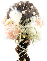 【人気商品】ヘアアクセサリー 成人式 赤 ゴールド 水引 造花飾り紐 ヘッドパーツ あじさい ダリア 振袖 着物 髪飾り 卒業式 七五三 髪飾り 浴衣 袴 ドライフラワー 結婚式 かすみ草 7色展開 和装 造花 [JZOON] 手作り (ピンク)