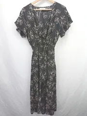 ◇ ⊃ CHILLE チル 花柄 カジュアル系 半袖 ひざ丈 フラワーバイアスマキシドレス サイズＦ ブラック系 レディース E  【1507280014363】
