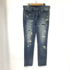 AKM エーケーエム デニムパンツ ダメージ加工 クラッシュデニム ジーンズ ジーパン メンズ Mサイズ インディゴ ボトムス A14237◆のサムネイル