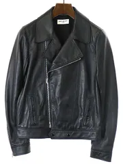SAINT LAURENT PARIS サンローラン パリ 15AW L00 ダブルレザーライダースジャケット  ブラック 46のサムネイル