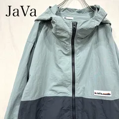 【Java】 美品　ジャバ XL マウンテンパーカー　フーディー ジップアップ ナイロンジャケット グレー×チャコール　JAVA 山