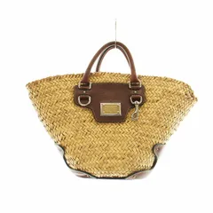 ドルチェ&ガッバーナ ドルガバ DOLCE&GABBANA かごバッグ バスケット レザー ロゴ ストロー素材 茶 ブラウン ■GY18 /MQのサムネイル