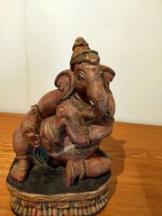 ガネーシャ神（ガナパティ、ガジャーナナ、Ganesha）木製　高さ24cm