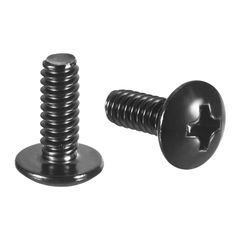 uxcell #6-32 x 3/8インチ トラスヘッド フィリップ ス ねじ フルスレッド フィリップ ス ドライブ 304 ステンレス スチール 18-8 黒オキサイド 仕上げ 数量 100