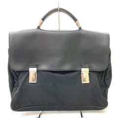 【PRADA】プラダ ビジネスバッグ ブリーフケース レザー ナイロン ブラック メンズ ★