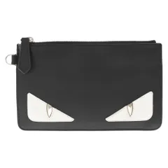 FENDI (フェンディ) バグズモンスター レザーポーチ 7N0089 A3DV ブラックのサムネイル