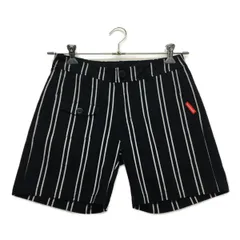 中古 レディース ルコックスポルティフ le coq sportif ショートパンツ 9号 黒 ブラック ストライプ