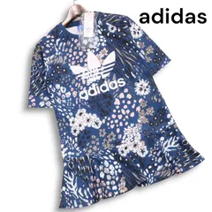 【新品】 adidas Originals アディダス オリジナルス 春夏 トレフォイル♪ 総柄 半袖 ジャージ ワンピース Sz.XS レディース