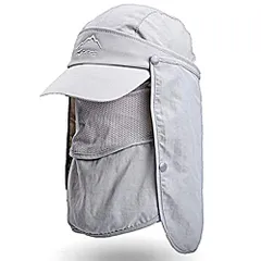 【★送料無料★】[TradeWind] UVカット キャップ 撥水 帽子 フェイスカバー アウトドア スポーツ サンバイザー 速乾 防風 日焼け防止 4Way