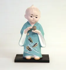 博多人形　陶人形　童　男の子　置物　時代箱　C　8739A 博多人形 陶人形 童 男の子 置物 時代箱 C 8739A