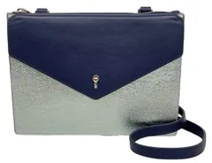 未使用 ポールスミス ショルダーバッグ レディース ポシェット ネイビー 紺 シルバー 鍵穴 レザー 牛革 Paul Smith