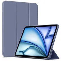 グレーパープル BFGTSJF iPad Air 11インチ M2 (2024) / iPad Air 第5世代ケース 2022, iPad Air 第4世代 ケース 2020 10.9インチ Pencil第2世代ワイヤレス充電対応 三つ折スタンド オートスリ