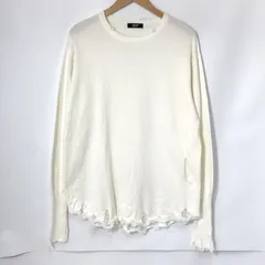 glamb コットンニット 長袖 ダメージ加工 クルーネック ニット ロングスリーブ 無地 シンプル 古着 Mサイズ グラム トップス A13393◆のサムネイル