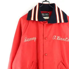 Butwin 赤 スタジャンUSA製　90s 古着 ゆるだぼデカロゴ 袖レザー 中古・古着通販】STARTER (スターター) スタジャン レッド