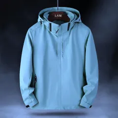 ☆ スモークブルー ☆ 2XLサイズ ☆ ジャケット フード付き 長袖 メンズ pmyjacket26 ジャケット フード付き 長袖 ウインドブレーカー コート マウンテンパーカー 作業服 登山ウェア 薄手 レディース メンズ はっ水 撥水 無地