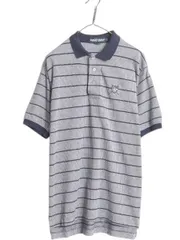 【お得なクーポン配布中!】 90s ポロゴルフ ラルフローレン 半袖 ポロシャツ メンズ L 古着 オールド 千鳥格子 ボーダー コットン 半袖シャツ ワンポイント カットソー