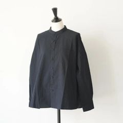 GALERIE VIE クラシックポプリン ギャザーブラウス ネイビー 25SS
