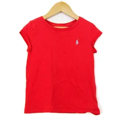 ポロラルフローレン 半袖Ｔシャツ トップス フレンチスリーブ コットンT キッズ 女の子用 130サイズ レッド POLO RALPH LAUREN 【中古】