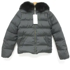 美品 green label relaxing グリーンレーベルリラクシング フォックスファー CS リバーシブル グリーンダウン ジャケット 38 ブラック レディース 古着 中古 USED